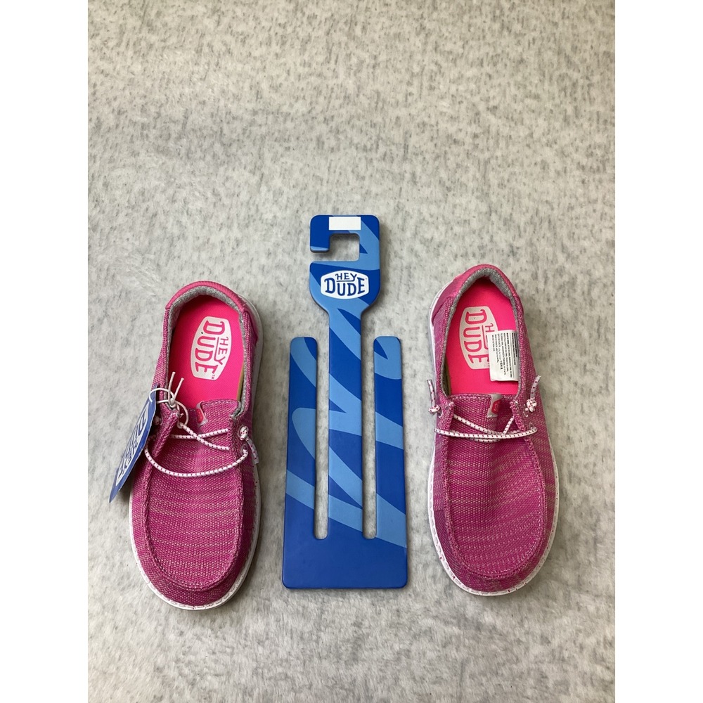 Hey Dude Wendy Youth Sport Mesh Bright‎ Pink Slip On Loafers Size 3 40449-6WX